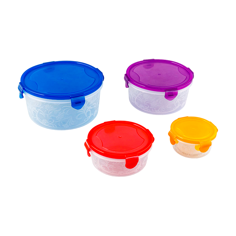 5-Piece Set Of Round Pattern Fresh-Keeping Box